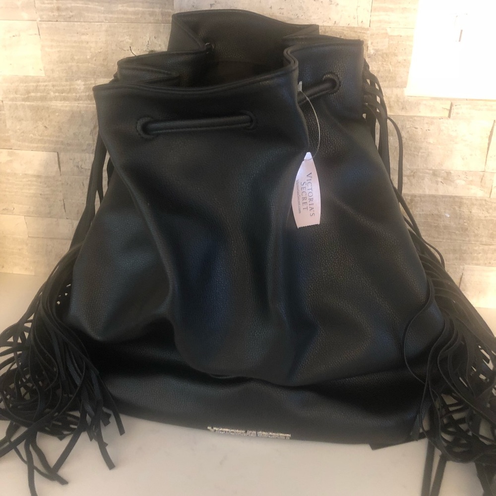 Black Fringe Backpack